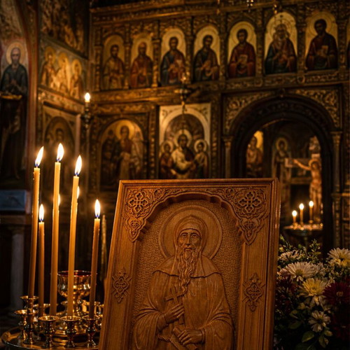 Icon of St. Mary original wood carving new