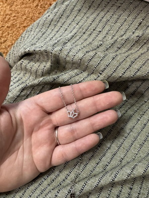 Necklace in silver color with crown design like new