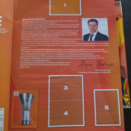 Panini Euroleague 2024-2025 album like new with 200 stickers