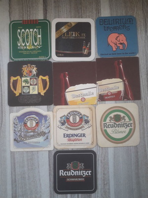 Beer Coasters used, set of 10