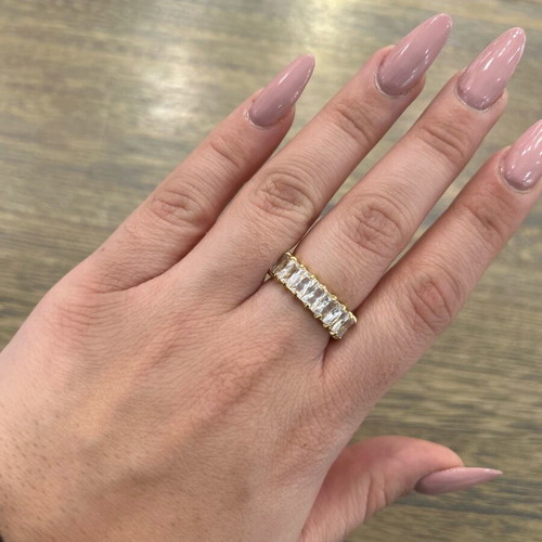 Sire rhinestone ring gold steel new