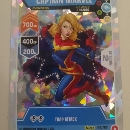 Captain Marvel #197 Secret Rare Card new, Mission Arena 2022