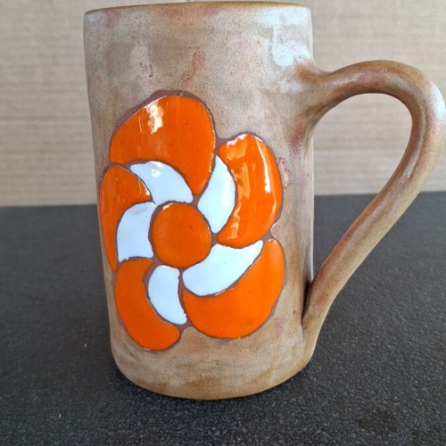 Ceramic mug with enamel interior, 15 cm height