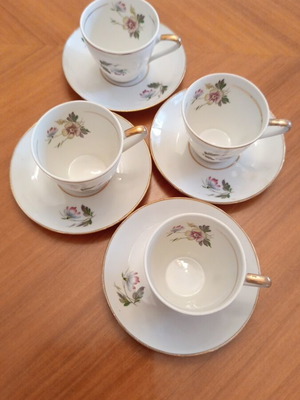 Winterling Bavaria vintage porcelain coffee/tea cup set, 4 pcs