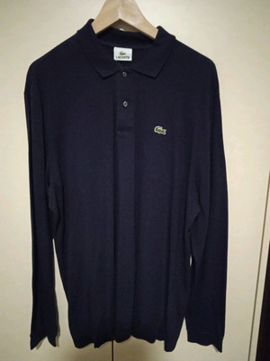 Lacoste Men's long-sleeve polo shirt new, blue, size L