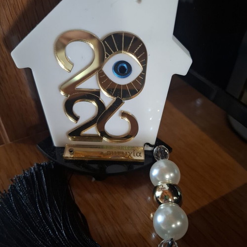 Tabletop gouri 2026 house with mirror, eye and black tassel 11cm new