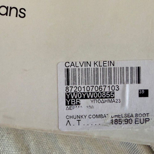 Calvin Klein Chunky Combat Chelsea Boots Size 39 Like New, White