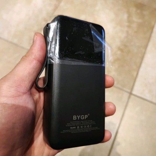 Powerbank 20000mAh black new with built-in cables for Android and iPhone