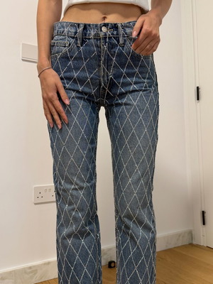 Glitter jeans Zara blue size S like new