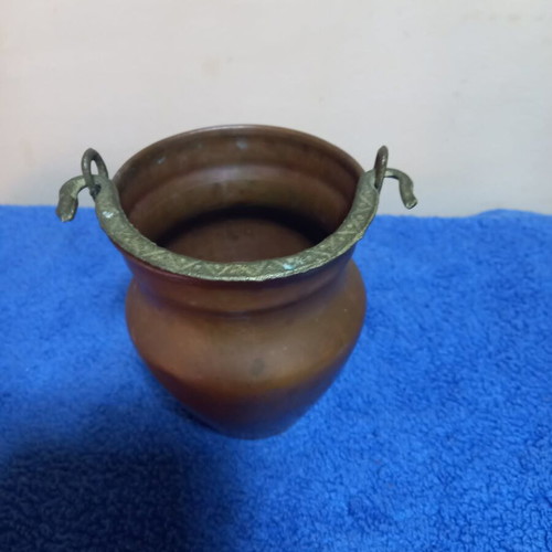 Turkish Forged Copper Cauldron Rustic Design Used