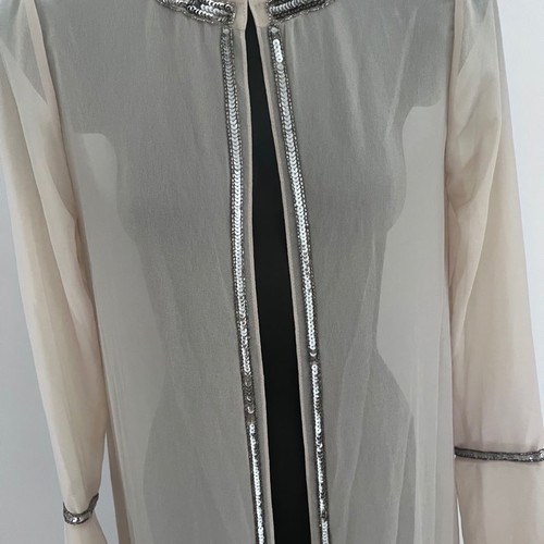 Mango summer coat caftan Small with sequins beige pink new