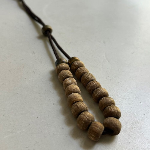 Komboloi old handmade wooden worry beads used