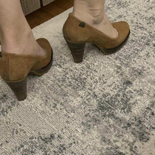MTNG suede pumps used, size 39, yellow with rubber sole