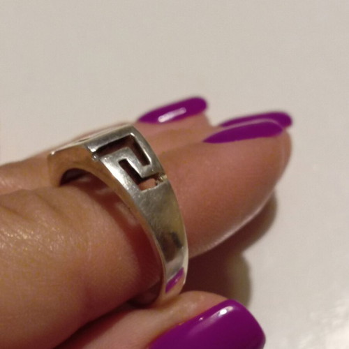 Silver ring 925 ancient Greek type meander, like new