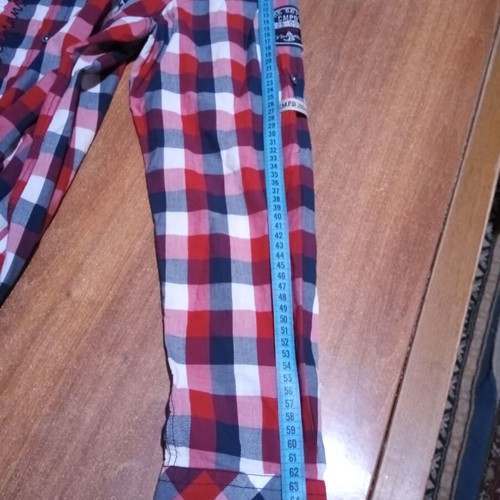 Camp David plaid shirt used, men's size L, red and blue