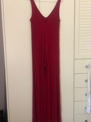 Bershka women's jumpsuit medium used, deep red
