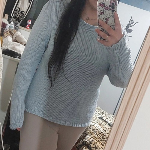 Blue knitted sweater