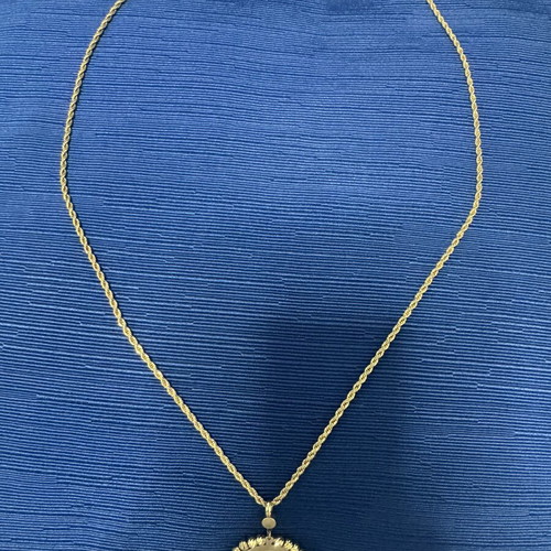 VG Styline gold-tone rosary-style necklace with double-sided round pendant