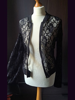 Lace Blazer Bomber Jacket Black like new with zipper