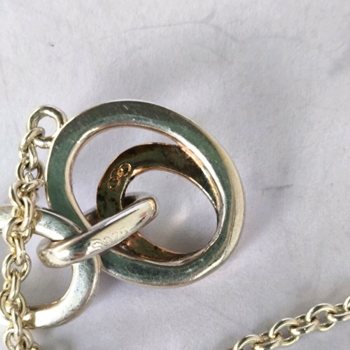 Links of London 925 silver necklace like new, 89 cm, with rose gold