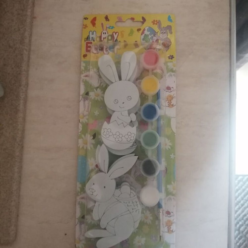 Painting set with 6 Easter bunnies and paints new