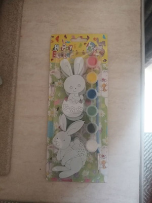 Painting set with 6 Easter bunnies and paints new