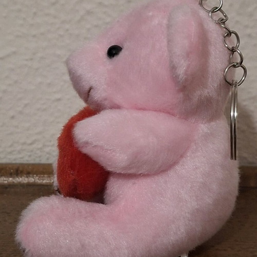 Keychain pink teddy bear Love new