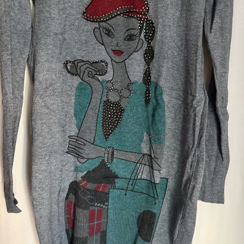 Knitted dress gray like new, one size