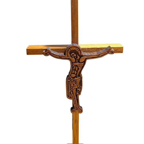 Wooden cross with base, like new