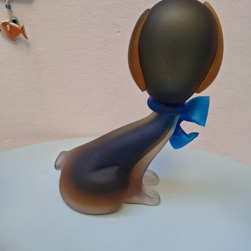 Murano γυάλινο αγαλματίδιο σκύλου μεγάλο satin sommerso κυνηγόσκυλο μεταχειρισμένο