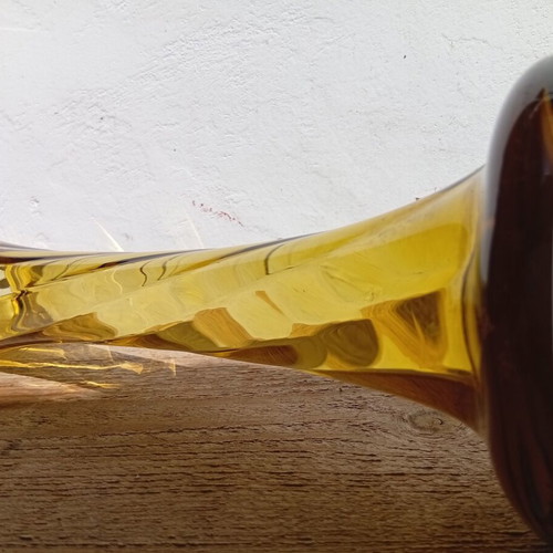 Murano amber twisted vase 28 cm