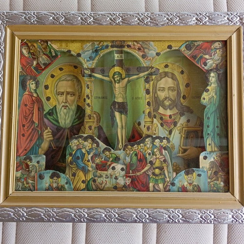 Christian 3D image in silver frame used