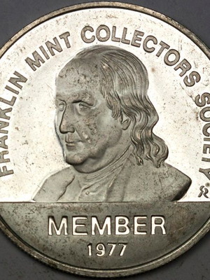 Franklin Mint Collectors Society Member 1977 ασημένιο διακριτικό