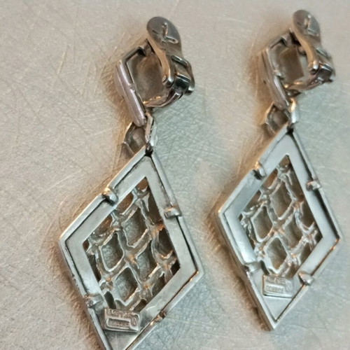 Lalaunis A21 925 silver earrings vintage with clips used