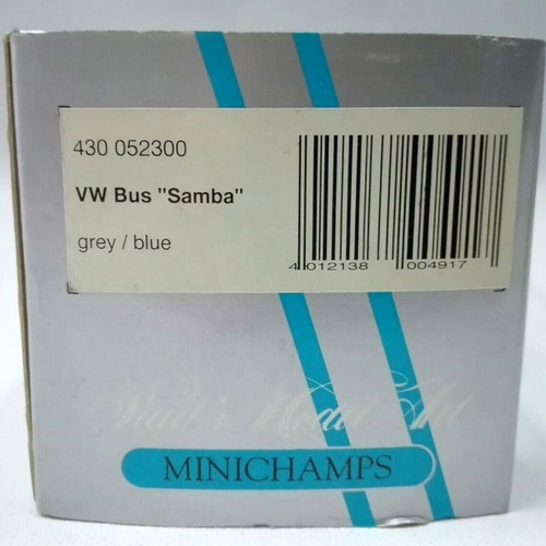 Volkswagen Bus Samba Minichamps 1:43 scale like new, gray/blue