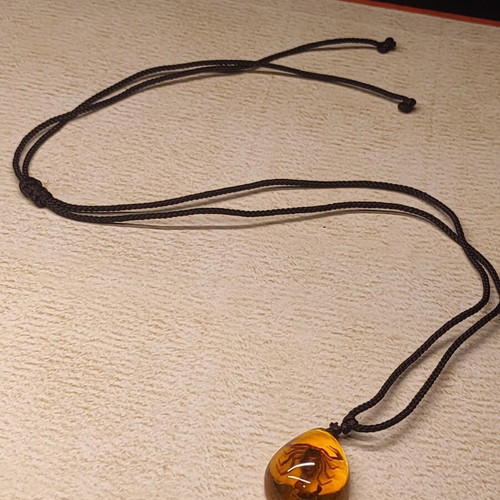 Amber necklace with Scorpio pendant new