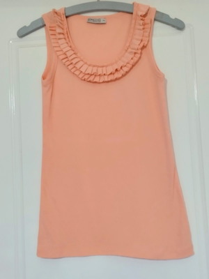 Salewa sleeveless top with ruffles, peach