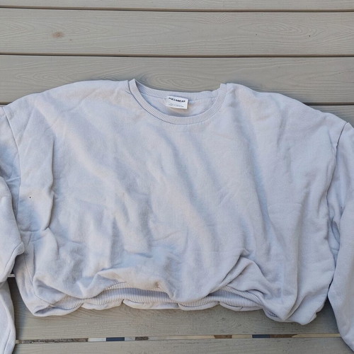 Women's crop sweatshirt Pull & Bear like new, size S, white beige