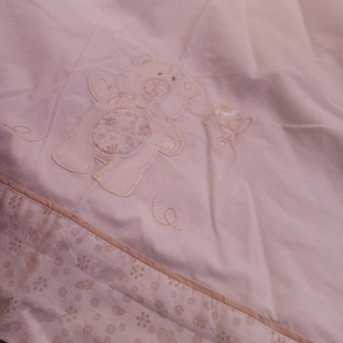Baby crib sheet like new with teddy bear white beige 1.60x2.30