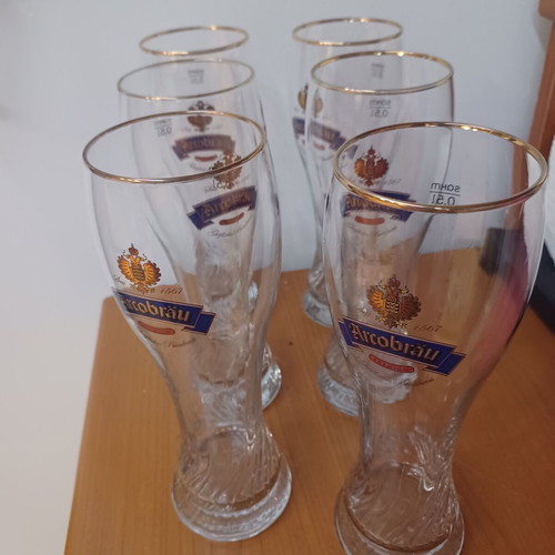 Beer glasses set of 6 new