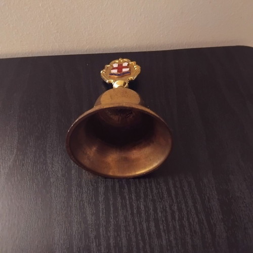 York brass desk bell used, made in England, decorative