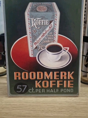 Wooden decorative sign koffie like new, 13×18cm with magnet