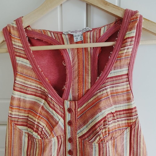 Attrattivo women's short dress used, medium size, striped pattern