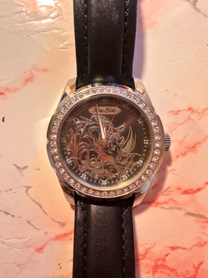 Marc Ecko women's wristwatch like new, black with rhinestones