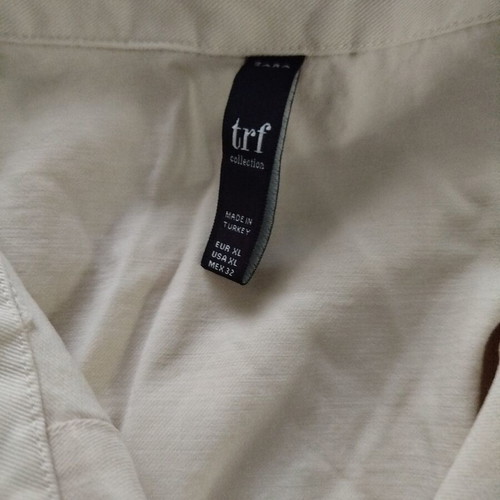 Zara TRF Midi Dress Beige Cotton Like New, Size XL