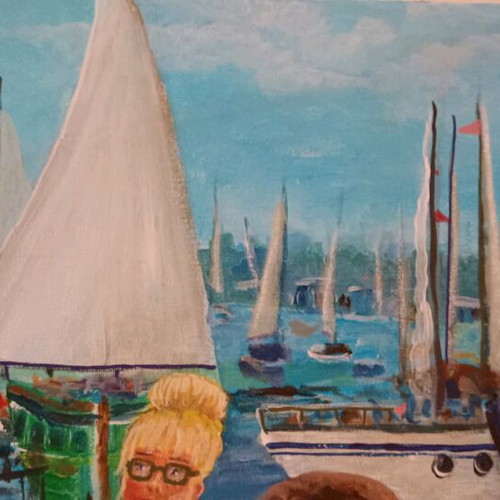 Handmade acrylic painting on canvas 50x80 cm, new