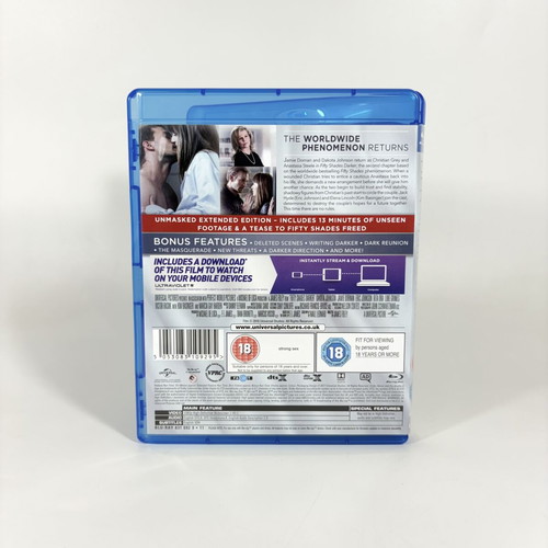 Fifty Shades Darker Unmasked Extended Edition Blu-ray like new with English subtitles