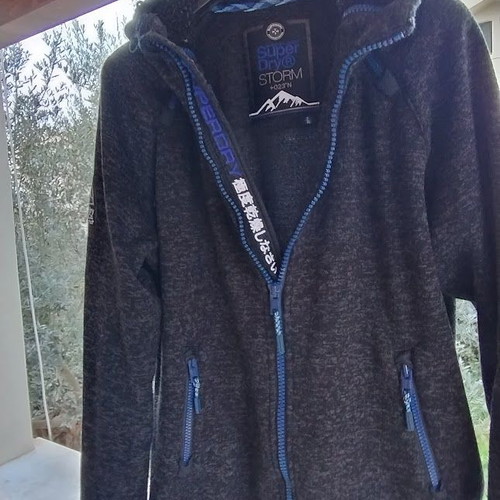 SuperDry STORM sporty black melange hoodie jacket XXL