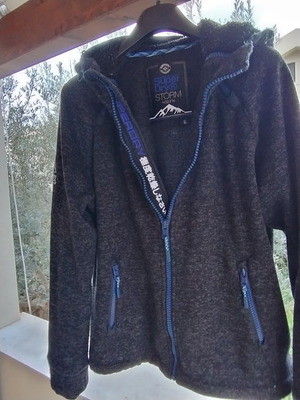 SuperDry STORM sporty black melange hoodie jacket XXL
