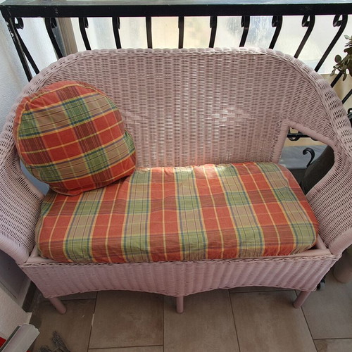 Bamboo loveseat sofa, ideal for balcony or garden